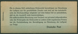 Bizone 1948 Flugpost-Zulassungsmarke Markenheftchen MH FZ I Postfrisch - Nuovi