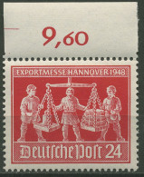 Alliierte Besetzung 1948 Exportmesse Hannover Mit Oberrand 969 B OR Postfrisch - Mint