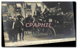 CPA Visite De SM Alphonse XIII A Paris SM Le Roi Et Le President De La Republique Quittent La Gare - Familles Royales