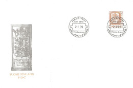 Finland   1989 National Coat Of Arm, Lion  Mi 1068  FDC - Briefe U. Dokumente