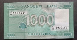 BANKNOTE LEBANON لبنان LIBAN 2012 1000 LIVRES UNCIRCULATED VARIETE ( K ) / 99 SUPERB - Líbano
