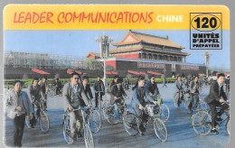CARTE-PREPAYEE-LEADER COMMUNICA120U-CHINE PEKIN VELOS-Autucollant Exp 31/12/2000 -Plastic FIN-TBE - Autres & Non Classés