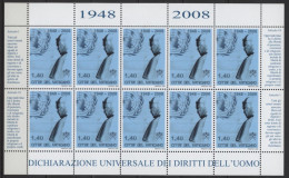 VATICANO 2008 VISITA ONU MINIFOGLIO ** MNH - Blocks & Kleinbögen