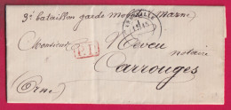 GUERRE 1870 ABBEVILLE SOMME 15 SEPT 1870 GARDE MOBILE DE LA MARNE POUR CARROUGES ORNE LETTRE - War 1870