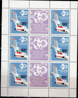 BULGARIA  1977 30 YEARS OF BULGARIAN AIRLINE BALKANAIR MINI SHEET MI No 2616 MNH VF!! - Blocs-feuillets