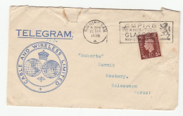 1938 GB Telegramme COVER Birmingham EMPIRE EXHIBITION Glasgow Gvi Stamps Telegraph Telecom Telegram - Brieven En Documenten