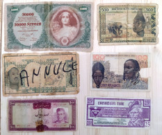 Lot / 6 Very Rare Banknotes In Poor / Low Conditions / Austria Mauritania Niger Iran Cameroun Canada ++ - Mauritanië