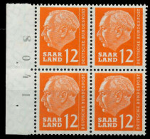 SAAR OPD 1957 Nr 387 Postfrisch VIERERBLOCK SRA X799AD6 - Ungebraucht
