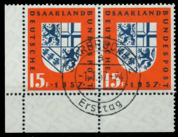 SAAR OPD 1957 Nr 379 Zentrisch Gestempelt WAAGR PAAR ECKE-UL X79CA56 - Used Stamps