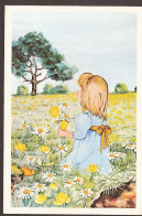 Jolie Fille Cueillant Des Fleurs. Illustrateur H. Koschinski - Dessins D'enfants