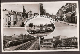 Roosendaal -Railroad With Train. Markt Stadhuis, Molenstraat, Engelbert Van Nassau Kazerne. - Roosendaal