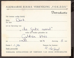 Alkmaarse R.H.B.S. Vereniging "VOKZOS" (Rijks Hogere Burger School) - Brieven En Documenten