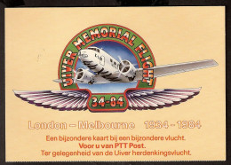 London-Melbourne 1934-1984 Uiver Memorial Flight - Melbourne Airport  - Lettres & Documents