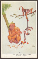 Illustrateur Lawson Wood - Gran-Pop Series - "For Health's Sake Take Things Quietly  "  - Monkey, Singe, Aap - Wood, Lawson
