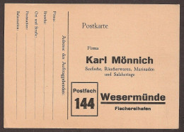 Postkarte Der Firma Karl Mönnich - Wesermünde - Fischereihafen. Port De Pêche - Bremerhaven