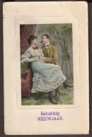 1913 - Un Couple Romantique Vous Souhaite Une Bonne Année. Belles Chaussettes? - Paare