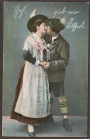 1908 - Un Couple Romantique Dans L'amour ... Costume, Klederdracht - Paare