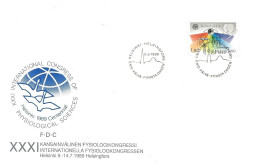 Finland   1989 Physiological Anniversary World Congress, Helsinki, Eye, Retinal Cells And Microelectrode; , Mi 1073  FDC - Briefe U. Dokumente