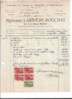 Facture Timbrée Larivière- Bouchat Seilles Menuiserie Et Ameublement 1927 - 1900 – 1949