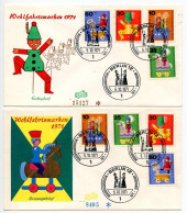 Germany, Berlin 1971 2 FDCs Scott 9NB83-9NB86 Christmas - Wooden Toys - 1971-1980