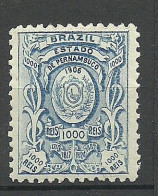 BRAZIL Brazilia Estado De Pernambuco 1900 Local Revenue Taxe Fiscal Tax 1000 Reis MNH - Nuevos