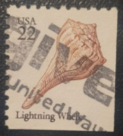 United States Used Coil Postmark Stamps Seashells With Slogan Cancel Give - Usati