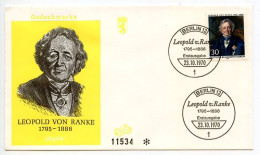 Germany, Berlin 1970 FDC Scott 9N303 Leopold Von Ranke - 1948-1970