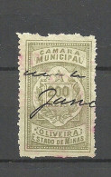 BRAZIL Brasilien Estado De Minas Geraes Ca. 1900 Local Revenue Taxe Fiscal Tax Camera Municipal O - Gebruikt