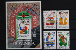 Dominica, MiNr. 1082-1084, Block 127, Postfrisch - Dominica (1978-...)