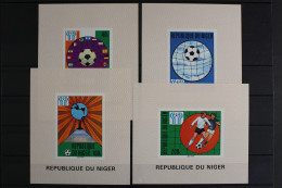 Niger, Fußball, MiNr. 619-622 B, 4 Einzelblöcke, Postfrisch - Niger (1960-...)