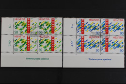 Schweiz, MiNr. 1421-1422, Viererblock, Ecke Links Unten, ESST - Unused Stamps