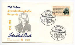 Germany, Berlin 1971 FDC Scott 9N312 Johann Sebastian Bach - 2nd Brandenburg Concerto - 1971-1980