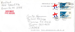 L76661 - USA - 2006 - 39¢ Winterolympiade MiF A Bf KNOXVILLE TN -> TOYOHIRA (Japan), M Nachtraeglich-entwertet-Stpl - Storia Postale