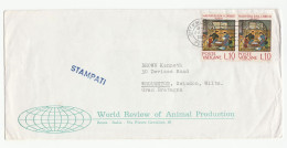 1965 Vatican ANIMAL PRODUCTION World Review COVER  To GB Nativity Stamps Religion Farming - Covers & Documents