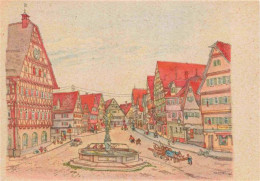 73967772 Leonberg__Wuerttemberg Marktplatz Aquarell Von Hugo Frank Kuenstlerkart - Leonberg