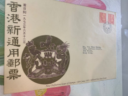 Hong Kong Stamp FDC 1973 Definitive Cover - Brieven En Documenten