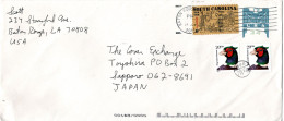 L76667 - USA - 2001 - 34¢ GAU M ZusFrankatur BATON ROUGE, LA -> TOYOHIRA (Japan), M Nachtraeglich-entwertet-Stpl - Storia Postale