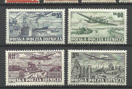 POLEN Poland 1952 Michel 728 - 731 MNH Air Mail Air Planes Flugzeuge - Unused Stamps
