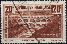 FRANCE - 1931 Yv.262 20fr "Pont Du Gard" Type IIB Oblitéré Plume - TB - Used Stamps