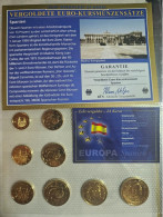 Espagne Série Euros Complète Vergoldet - Dorée 24 Carats - Spagna