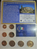 Italie Série Euros Complète Vergoldet - Dorée 24 Carats - Italy