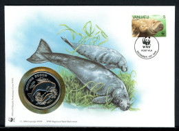 Vanuatu 1995 Numisbrief Medaille Dugon/ Seekuh 30 Jahre WWF, CuNi PP (MD843 - Non Classificati