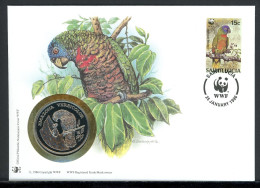 St. Lucia 1996 Numisbrief Medaille Blaustirnamazone 30 Jahre WWF, CuNi PP (MD841 - Zonder Classificatie