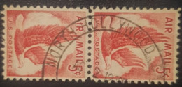 United States 5C Pair Used Postmark Stamp North Hollywood Cancel - 2a. 1941-1960 Oblitérés