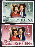 ST HELENA - 1972 ROYAL SILVER WEDDING SET (2V) FINE MNH ** SG 289-290 - Sainte-Hélène