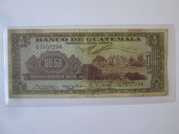 Rare! Guatemala 50 Centavos(1/2 Quetzal) 1971 Banknote,see Pictures - Guatemala