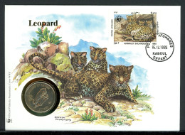 Afghanistan 1985 Numisbrief 50 Afghan, WWF Leopard Unzirkuliert (MD846 - Unclassified