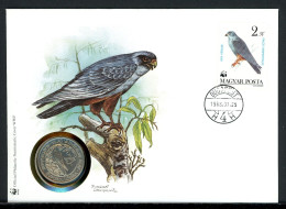 Ungarn 1988 Numisbrief 50 Forint Rotfussfalke, WWF CuNi Unzirkuliert (MD854 - Sin Clasificación