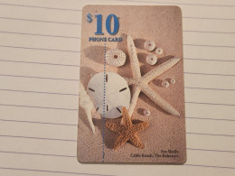 BAHAMAS-(BS-BAT-0022A-BAH-C22b)-Sea Shells /Cable Beach-(8)-($ 10.00)-(1-00373053)-used Card+1card Prepiad Free - Bahama's