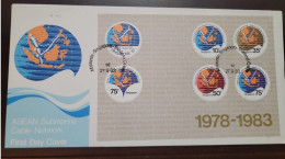 P) 1983 SINGAPORE, ASEAN SUBMARINE CABLE NETWORK, MILITARY, INGA-MALAY-THAI SECTION, FDC XF - Singapur (1959-...)